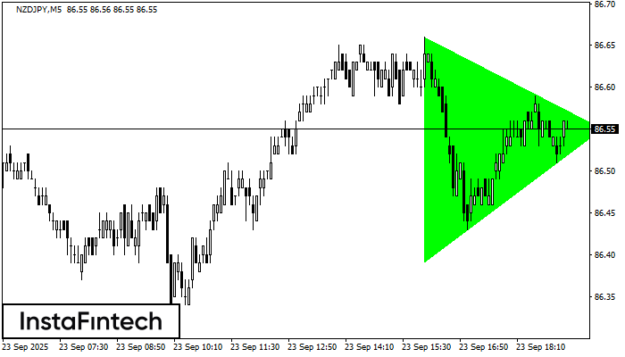 Бычий симметричный треугольник NZDJPY M5