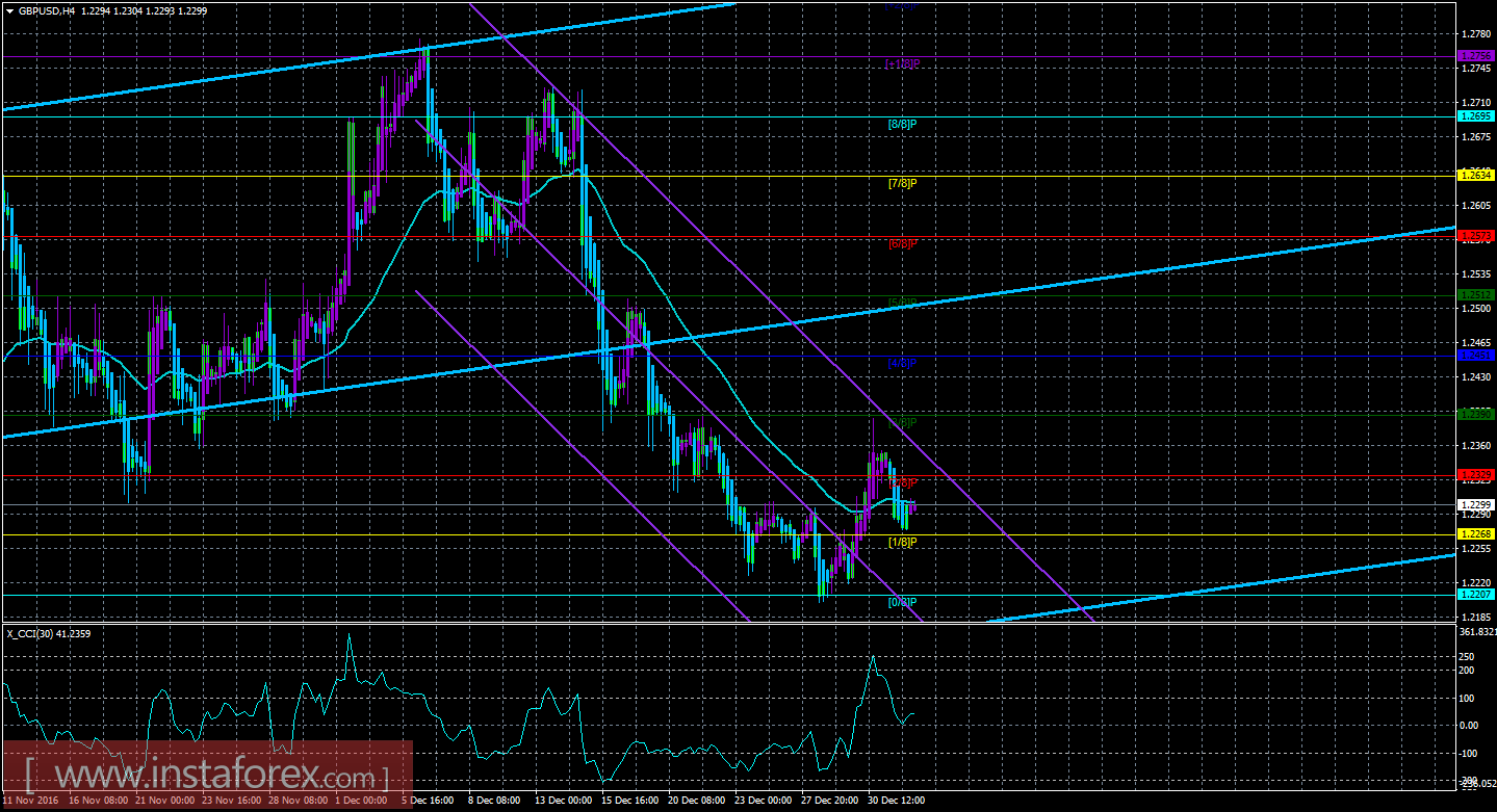 Техническая картина валютной пары GBP/USD по системе &laquo;Каналы регрессии&raquo; за 3 января 2017 года