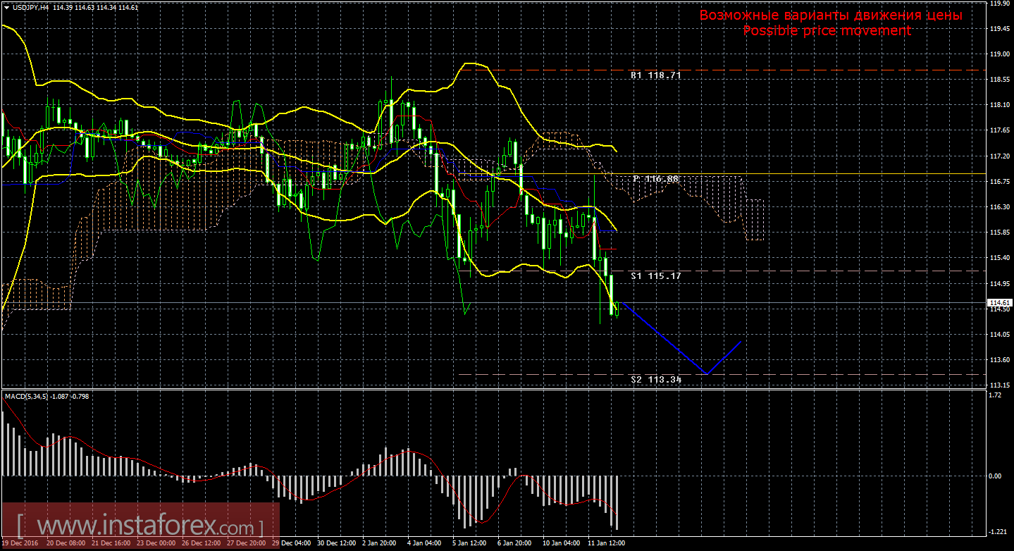 Технический анализ и торговые рекомендации по валютной паре USD/JPY на 12 января 2017 года
