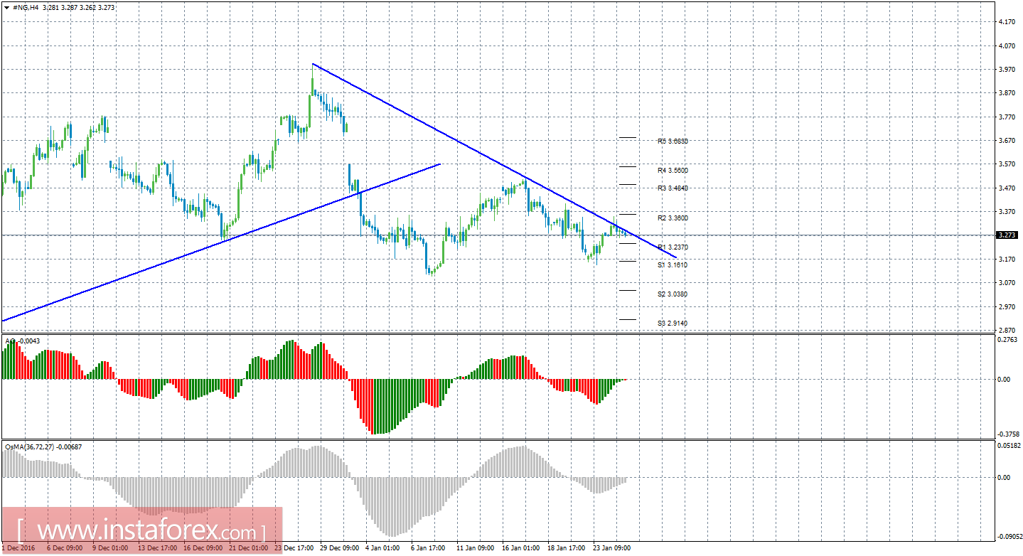 Технический анализ природного газа за 25 января 2017 года