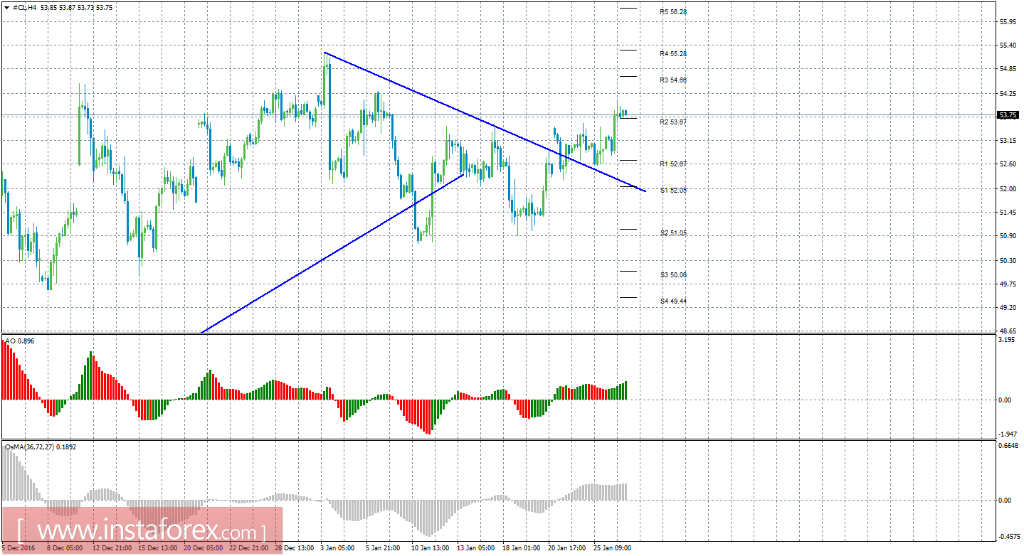 Технический анализ сырой нефти за 27 января 2017 года