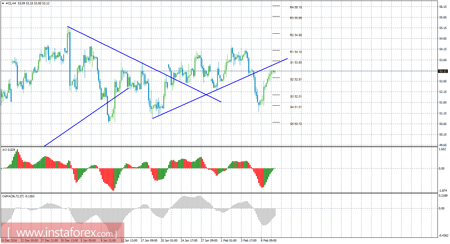 Технический анализ сырой нефти за 10 февраля 2017 года