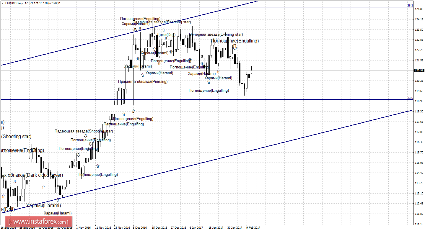 Свечной анализ EUR/JPY на 13 февраля