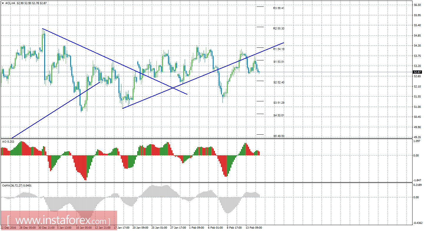 Технический анализ сырой нефти за 15 февраля 2017 года