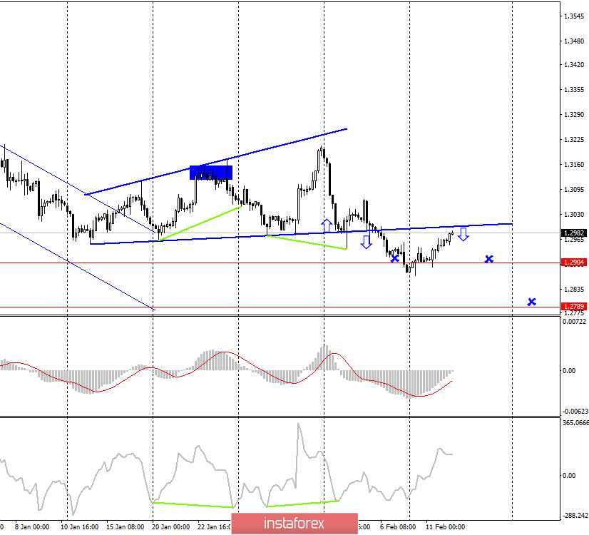 GBP/USD. 12 февраля. Весьма вероятен отскок от уровня 1,3000 с возобновлением падения «британца» 