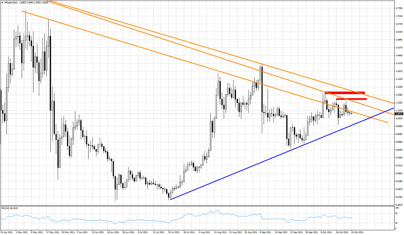 XRPUSD remains below key resistance.