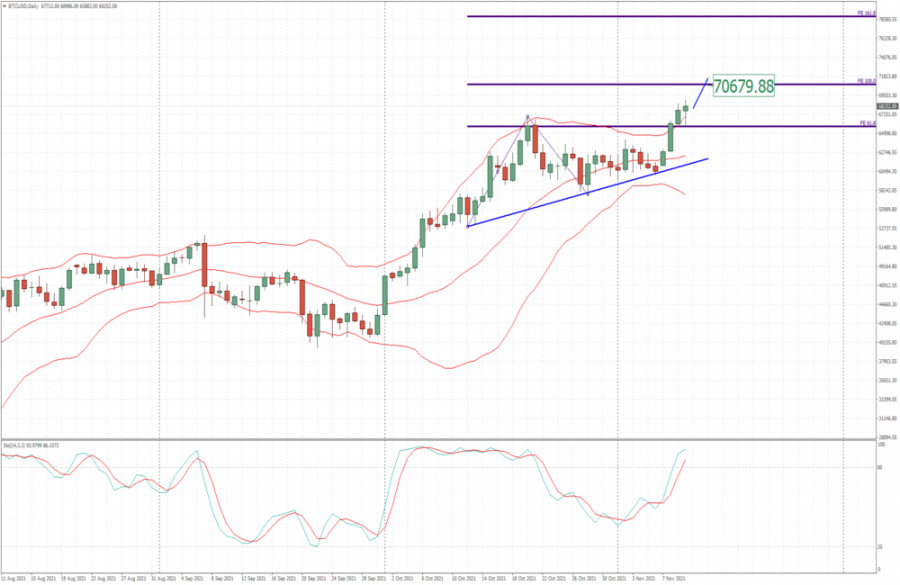 BTC analysis for November 10,.2021 - Potential test of $71.000 in next period