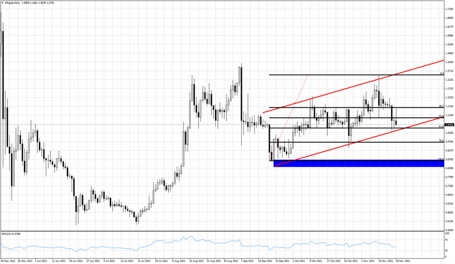 XRPUSD vulnerable to more downside if price breaks below $1.