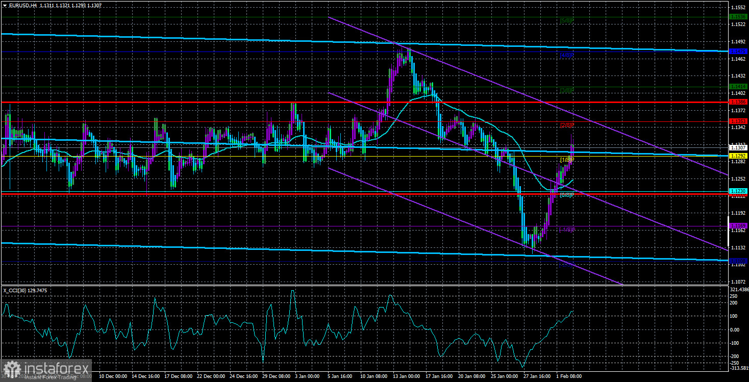  Análisis del par EUR/USD. El 3 de febrero. El euro recibió un apoyo inesperado y volvió a subir.