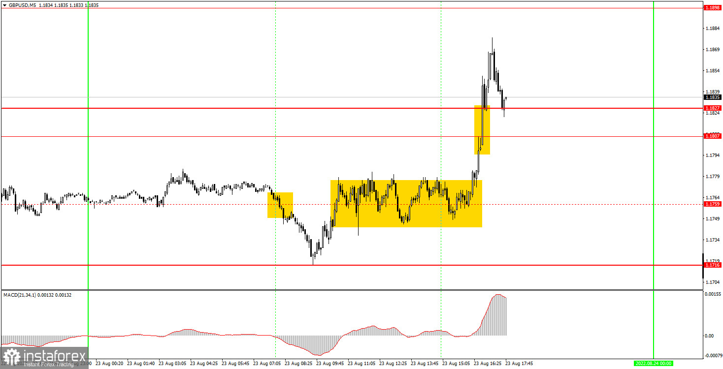 Как торговать валютную пару GBP/USD 24 августа. Простые советы и разбор сделок для новичков