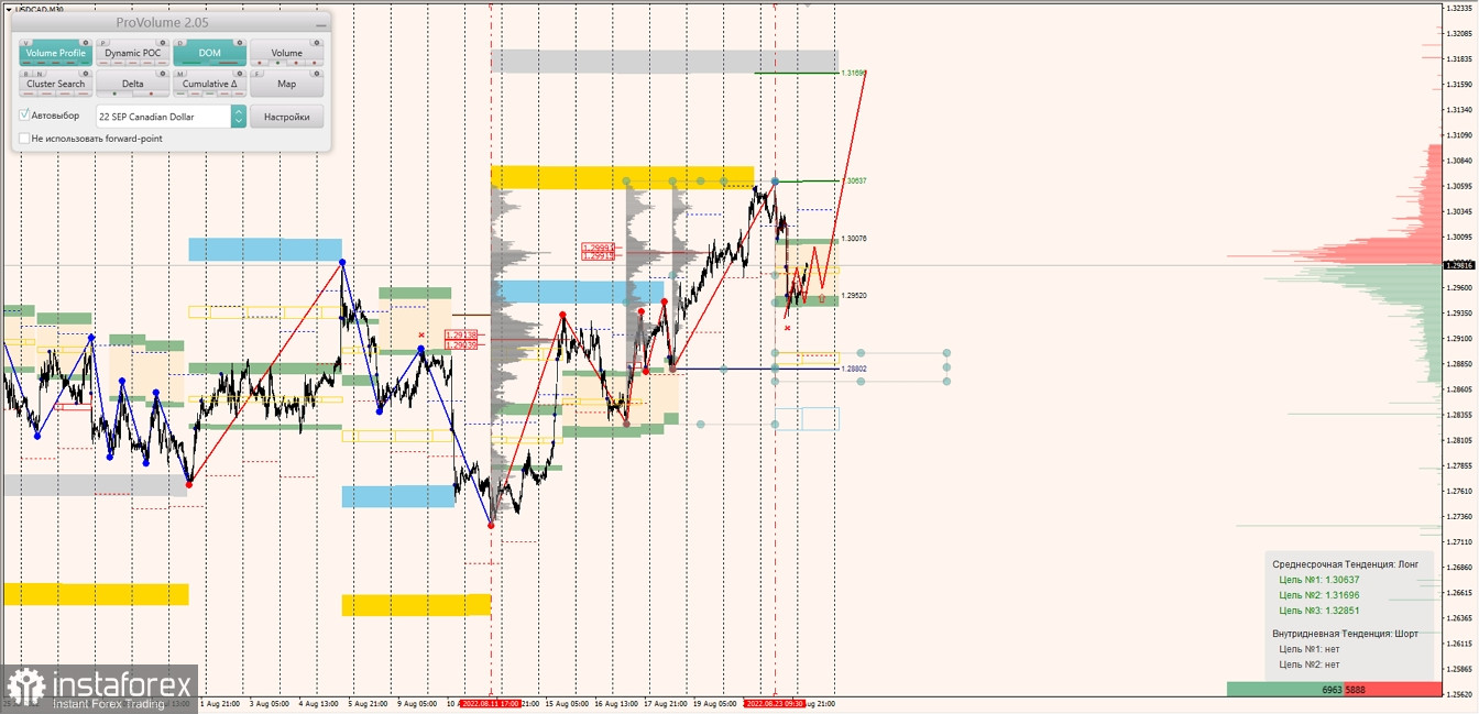 Маржинальные зоны по AUDUSD, NZDUSD, USDCAD (24.08.2022)