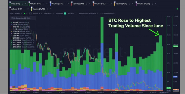 Bitcoin trading volumes rise for the third month in a row: will the cryptocurrency hold a bullish October?