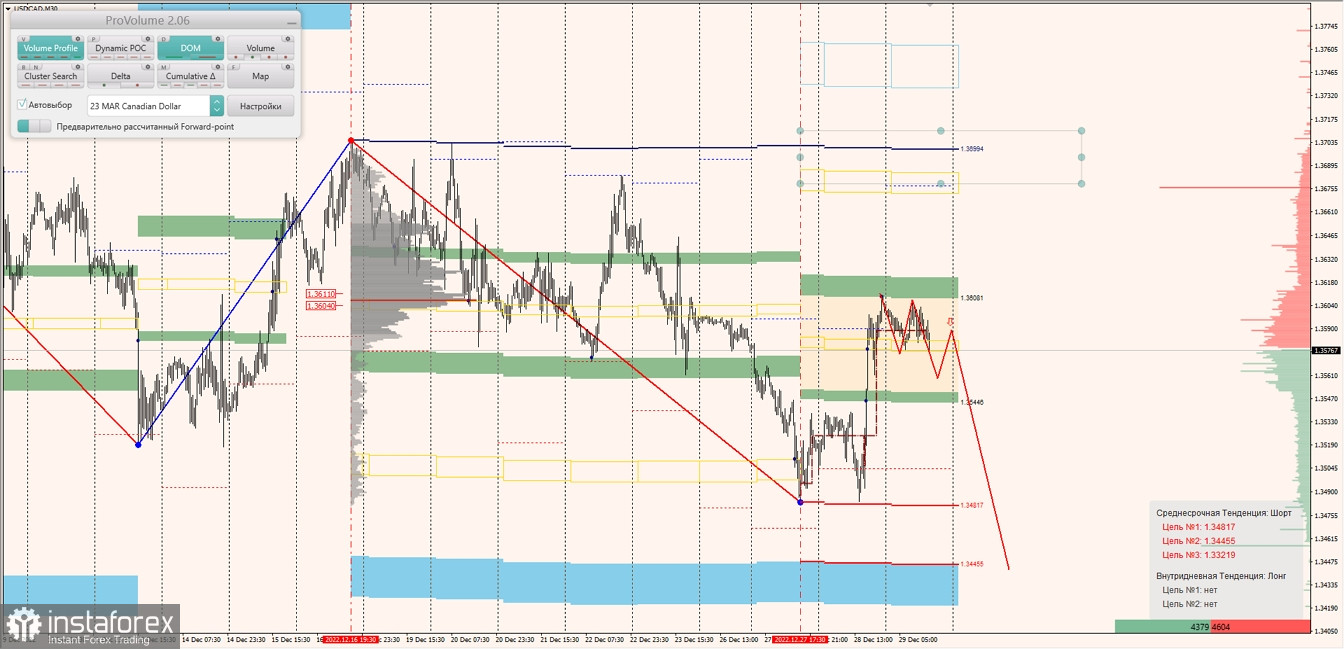 Маржинальные зоны по AUDUSD, NZDUSD, USDCAD (29.12.2022)