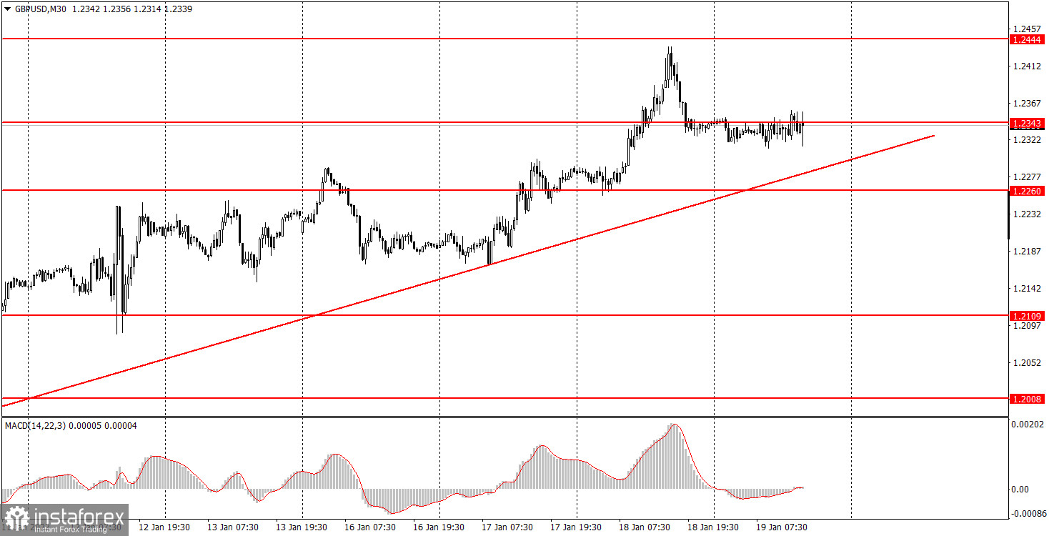 Как торговать валютную пару GBP/USD 20 января. Простые советы и разбор сделок для новичков