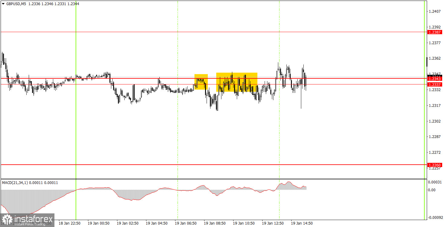 Как торговать валютную пару GBP/USD 20 января. Простые советы и разбор сделок для новичков