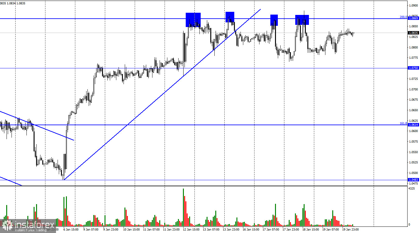 EUR/USD. 20 января. Трейдеры-быки накапливают новые силы для рывка вверх