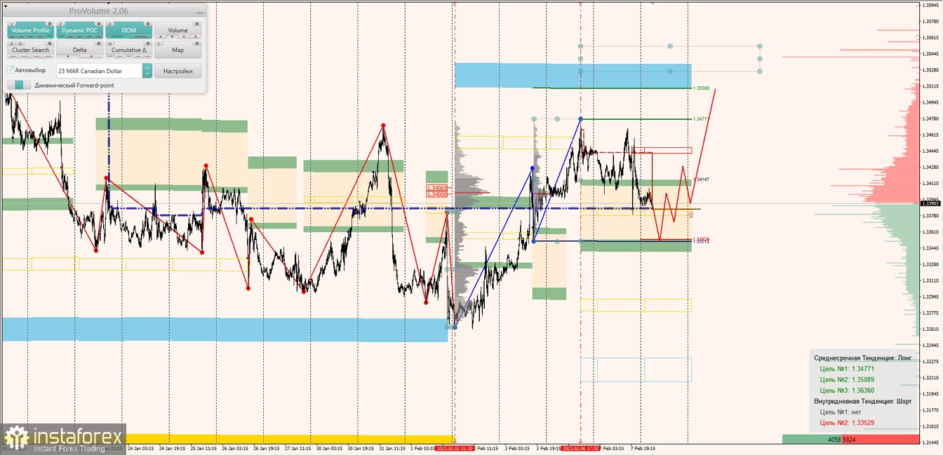 Маржинальные зоны по AUDUSD, NZDUSD, USDCAD (08.02.2023)