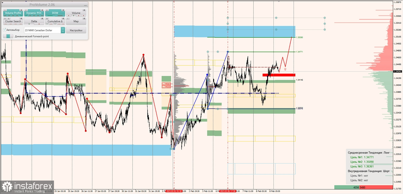 Маржинальные зоны по AUDUSD, NZDUSD, USDCAD (09.02.2023)