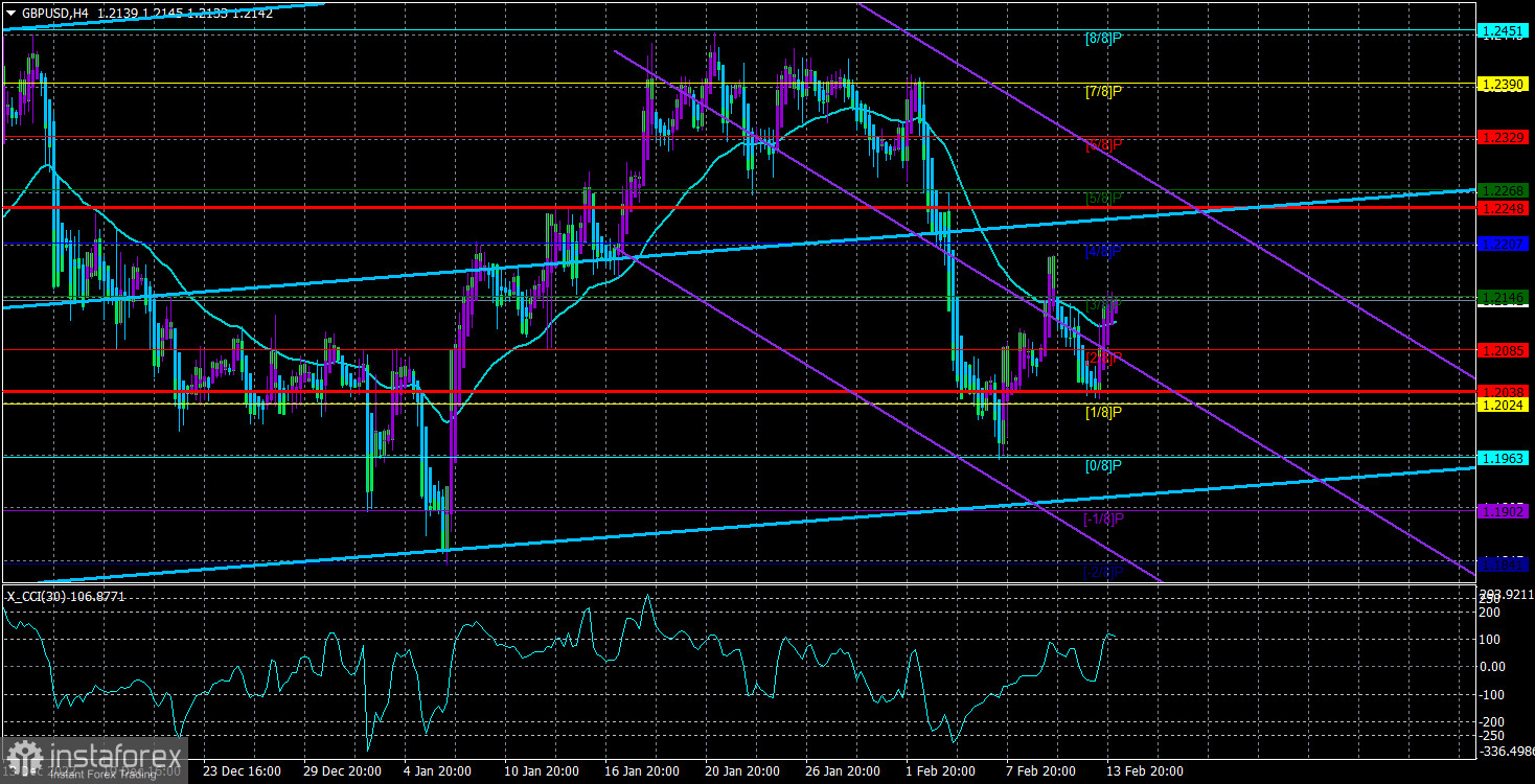 Обзор пары GBP/USD. 14 февраля. Фунт не исчерпал еще потенциал падения