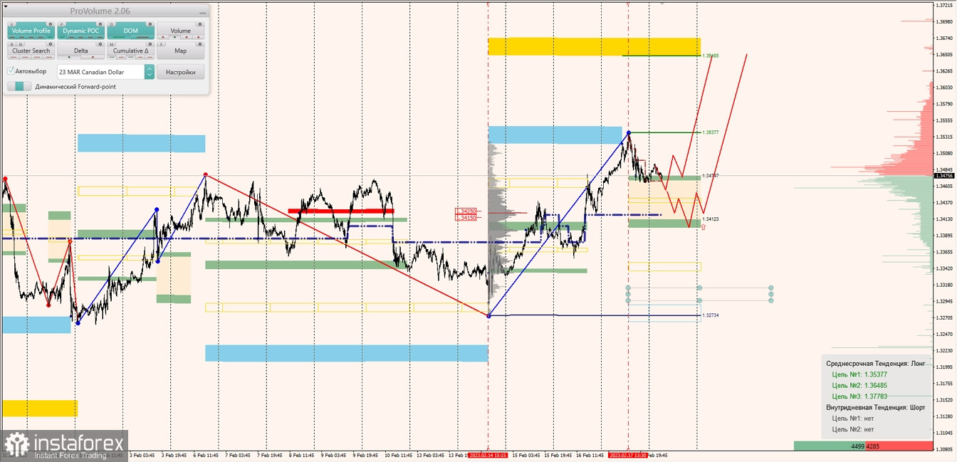 Маржинальные зоны по AUDUSD, NZDUSD, USDCAD (20.02.2023)