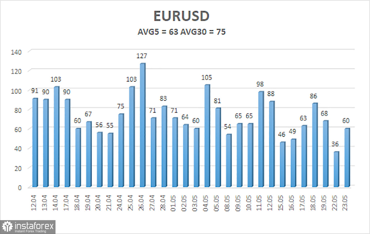 Обзор пары EUR/USD. 24 мая. Переговоры между республиканцами и демократами по лимиту госдолга продолжаются 