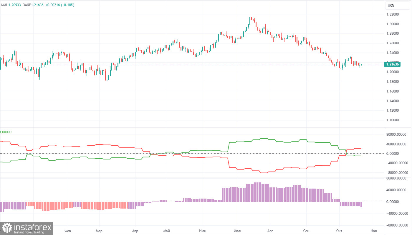 Анализ торговой недели 16 – 20 октября по паре GBP/USD. Отчет COT. Фунт стерлингов даже не пытается.