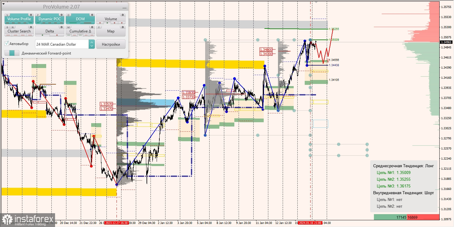 Маржинальные зоны и торговые идеи по AUD/USD, NZD/USD, USD/CAD (17.01.2024)