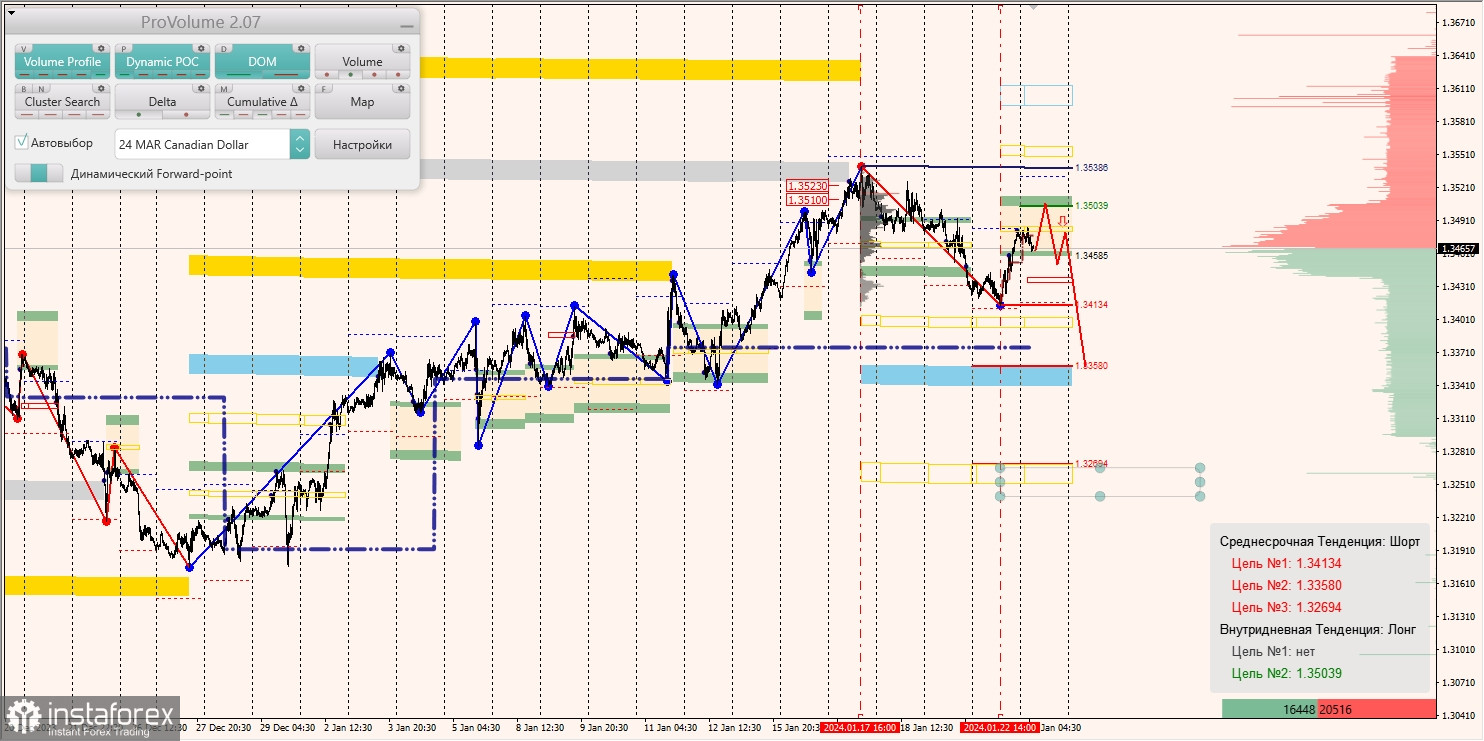 Маржинальные зоны и торговые идеи по AUD/USD, NZD/USD, USD/CAD (23.01.2024)