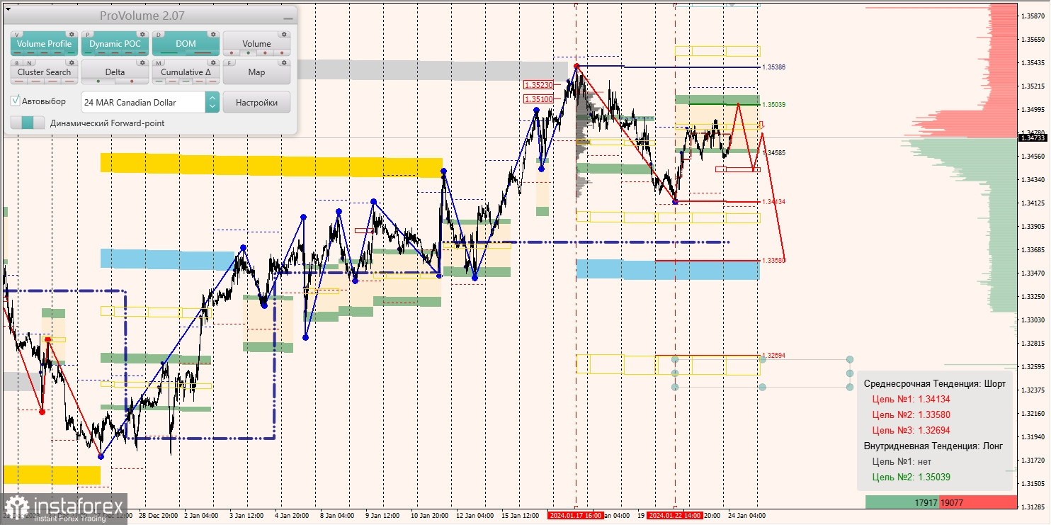 Маржинальные зоны и торговые идеи по AUD/USD, NZD/USD, USD/CAD (24.01.2024)