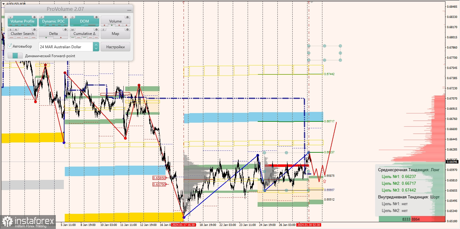 Маржинальные зоны и торговые идеи по AUD/USD, NZD/USD, USD/CAD (30.01.2024)