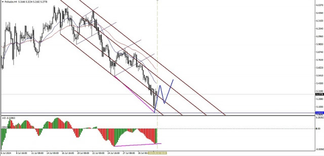 Technical Analysis of Intraday Price Movement of Polkadot Cryptocurrency, Friday August 02, 2024.