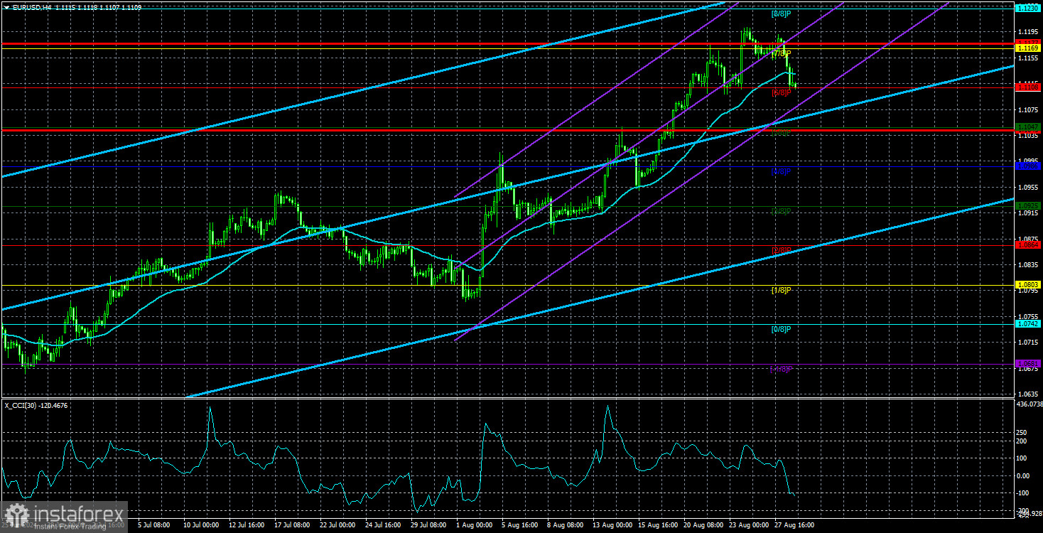 Обзор пары EUR/USD. 29 августа. Долларовая паника продолжается