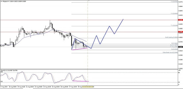 Technical Analysis of Intraday Price Movement of Ripple Cryptocurrency, Friday August 30, 2024.