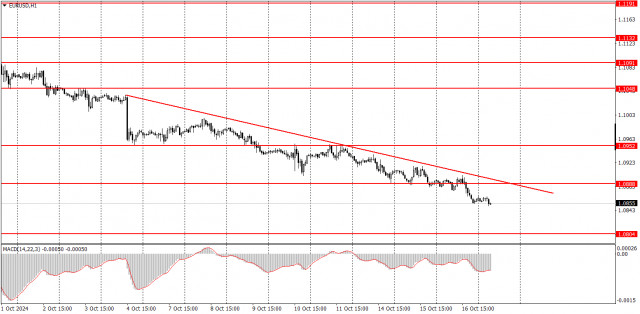  ¿Cómo operar con el par EUR/USD el 17 de octubre? Consejos sencillos y análisis de operaciones para principiantes.