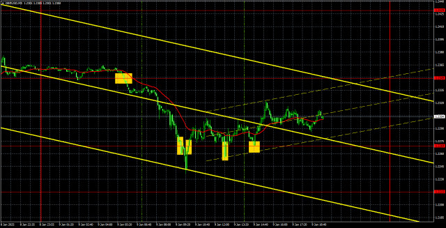 Торговые рекомендации и разбор сделок по GBP/USD на 10 января. Фунт не теряет времени зря. 