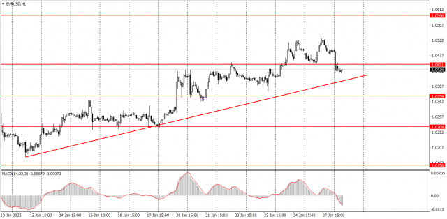 Как торговать валютную пару EUR/USD 28 января? Простые советы и разбор сделок для новичков.