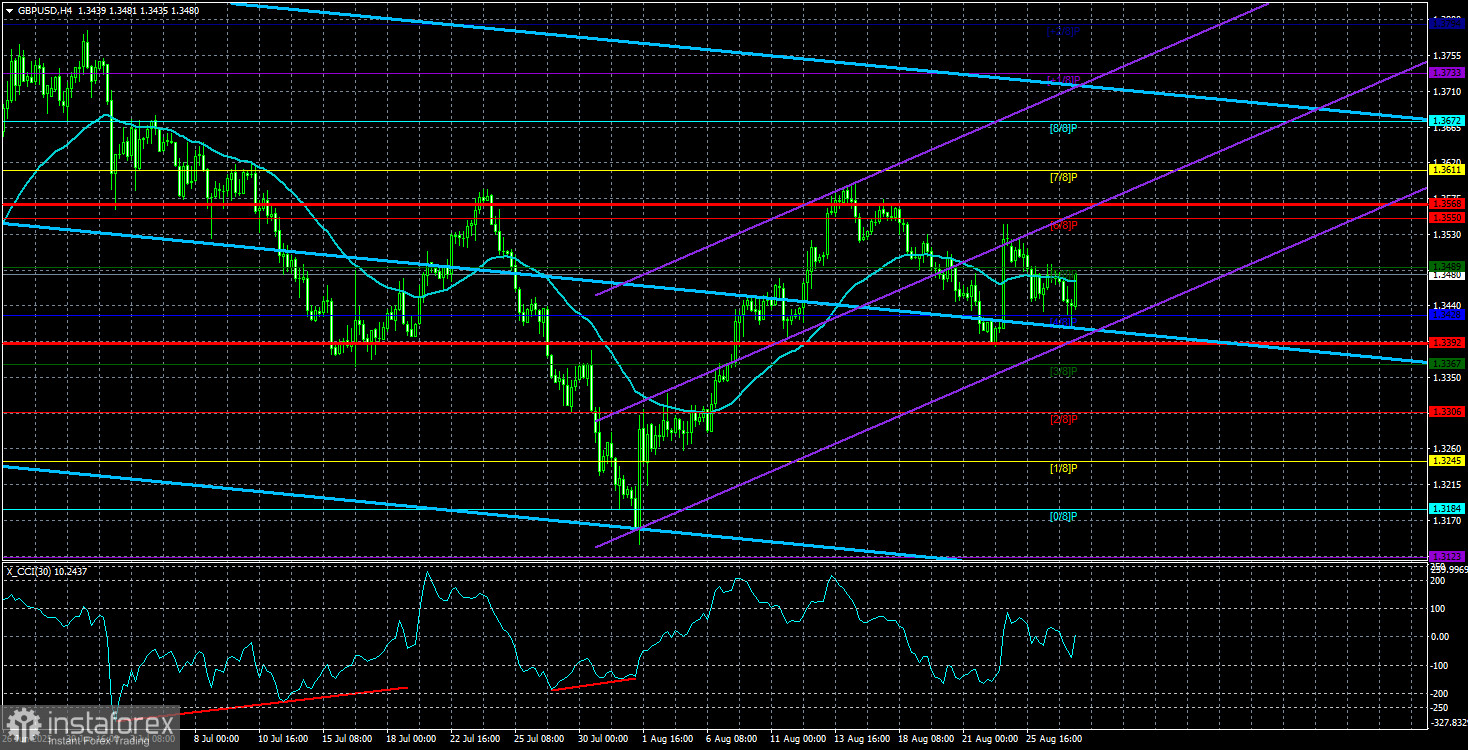 Обзор пары GBP/USD. 28 августа. Что творит Трамп? Развеваем мифы.