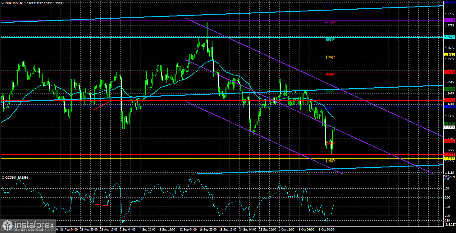 Обзор пары GBP/USD. 13 октября. Статистики нет, но вы держитесь.