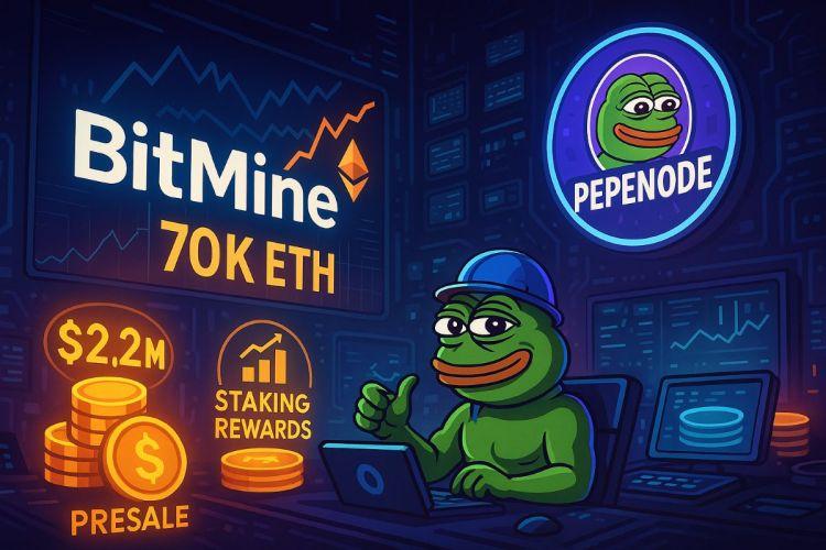 BitMine Bags 70K ETH As PEPENODE Mining Meme Coin Nears $2.2M in Viral Presale