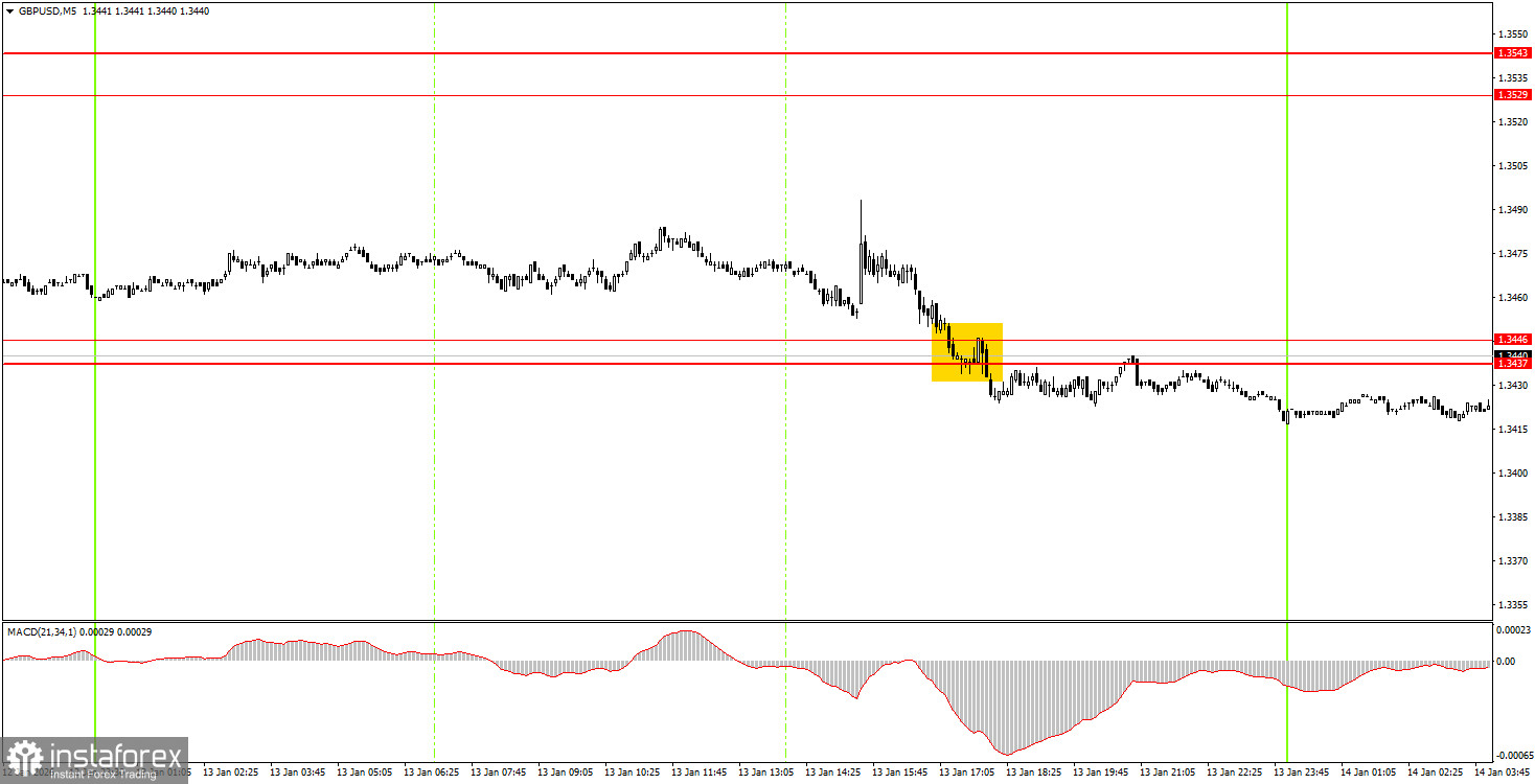 How to trade the GBP/USD currency pair on January 14? Simple tips and trade review for beginners