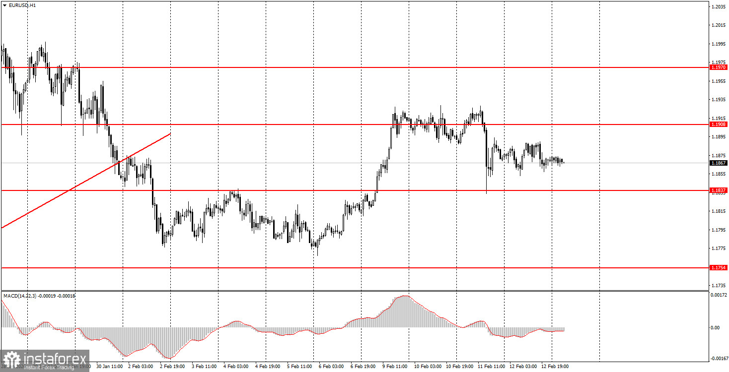 Как торговать валютную пару EUR/USD 13 февраля? Простые советы и разбор сделок для новичков. 