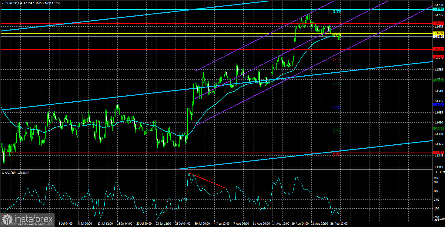 Обзор пары EUR/USD. 28 августа. Информационная казнь для доллара
