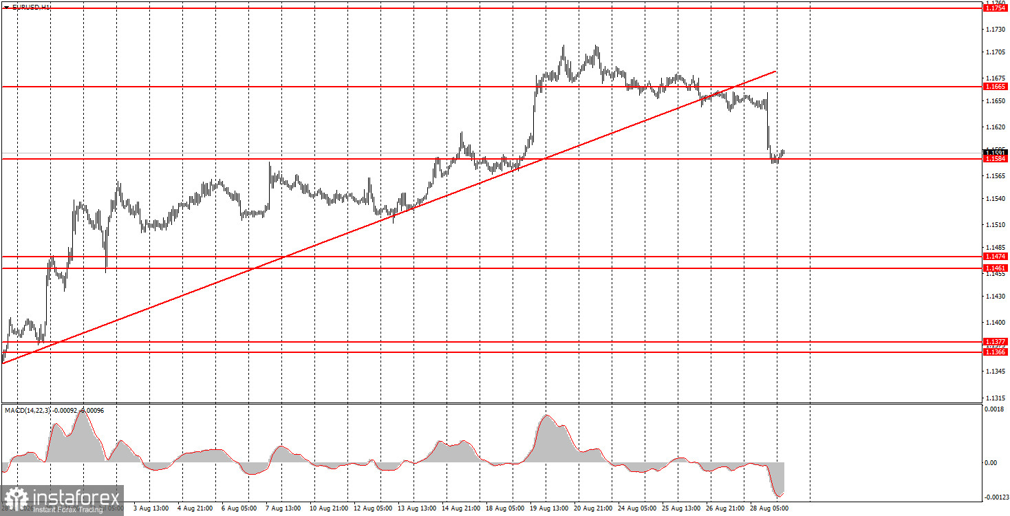 Как торговать валютную пару EUR/USD 31 августа? Простые советы и разбор сделок для новичков